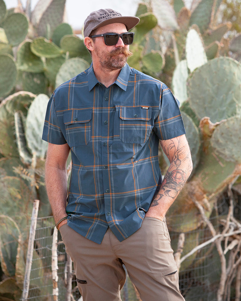 Off The Grid Surplus Jack Knife SS Shirt - Dk Gray Blue — detail close-up