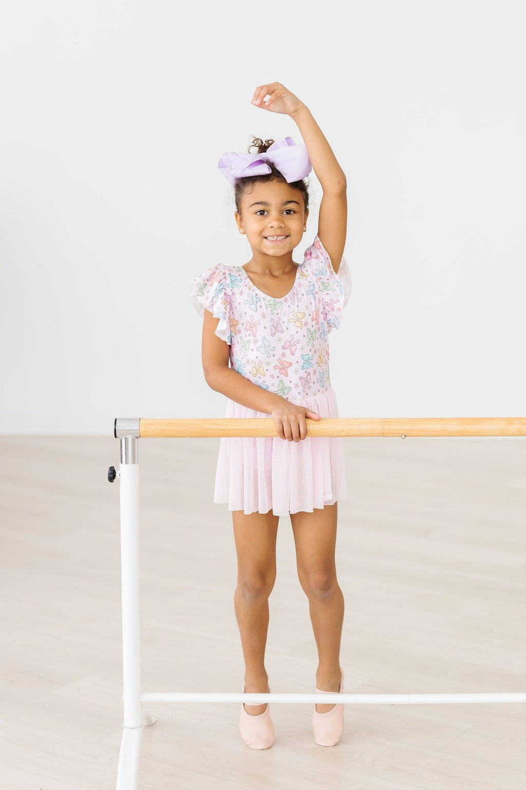 Mila & Rose ® Springtime Bows S/S Twirl Leotard — lifestyle context