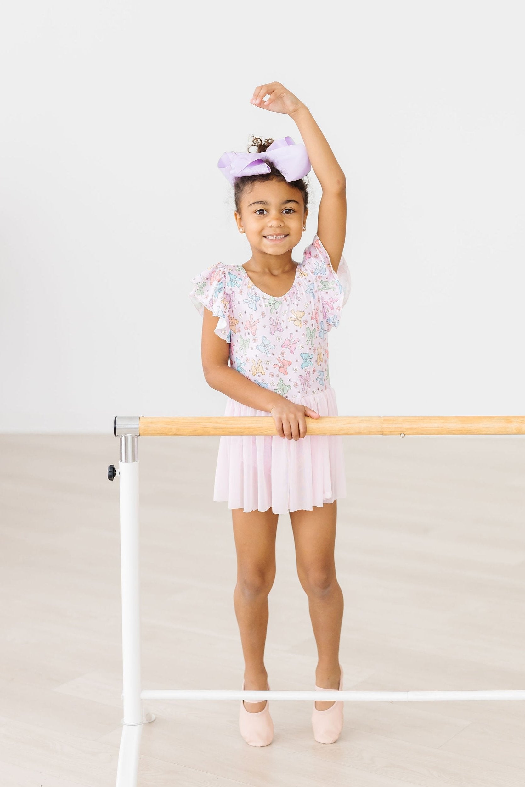 Mila & Rose ® Springtime Bows S/S Twirl Leotard — lifestyle context