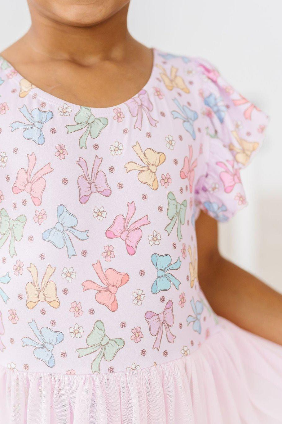 Mila & Rose ® Springtime Bows S/S Twirl Leotard — side view