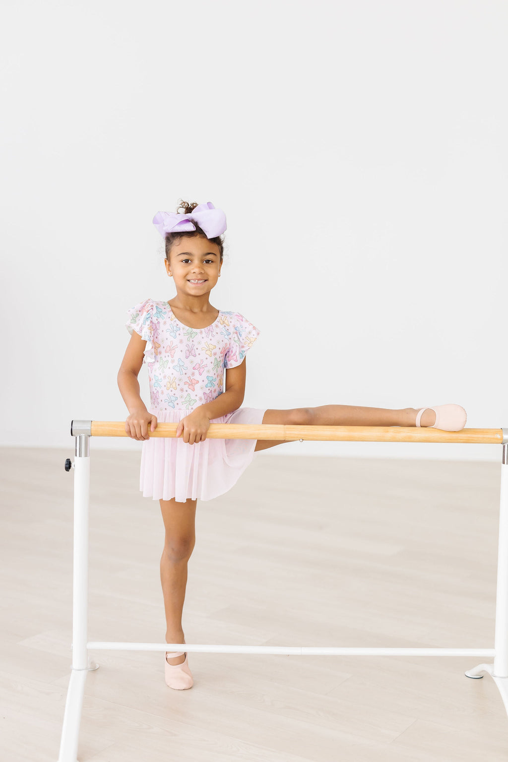 Mila & Rose ® Springtime Bows S/S Twirl Leotard — back view