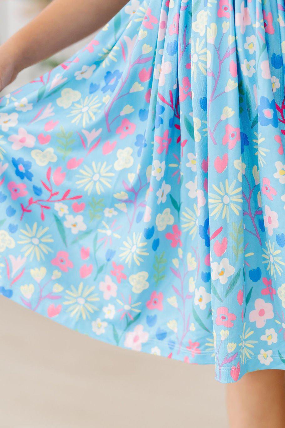 Mila & Rose ® Springtime Splendor Flutter Sleeve Twirl Dress — back view