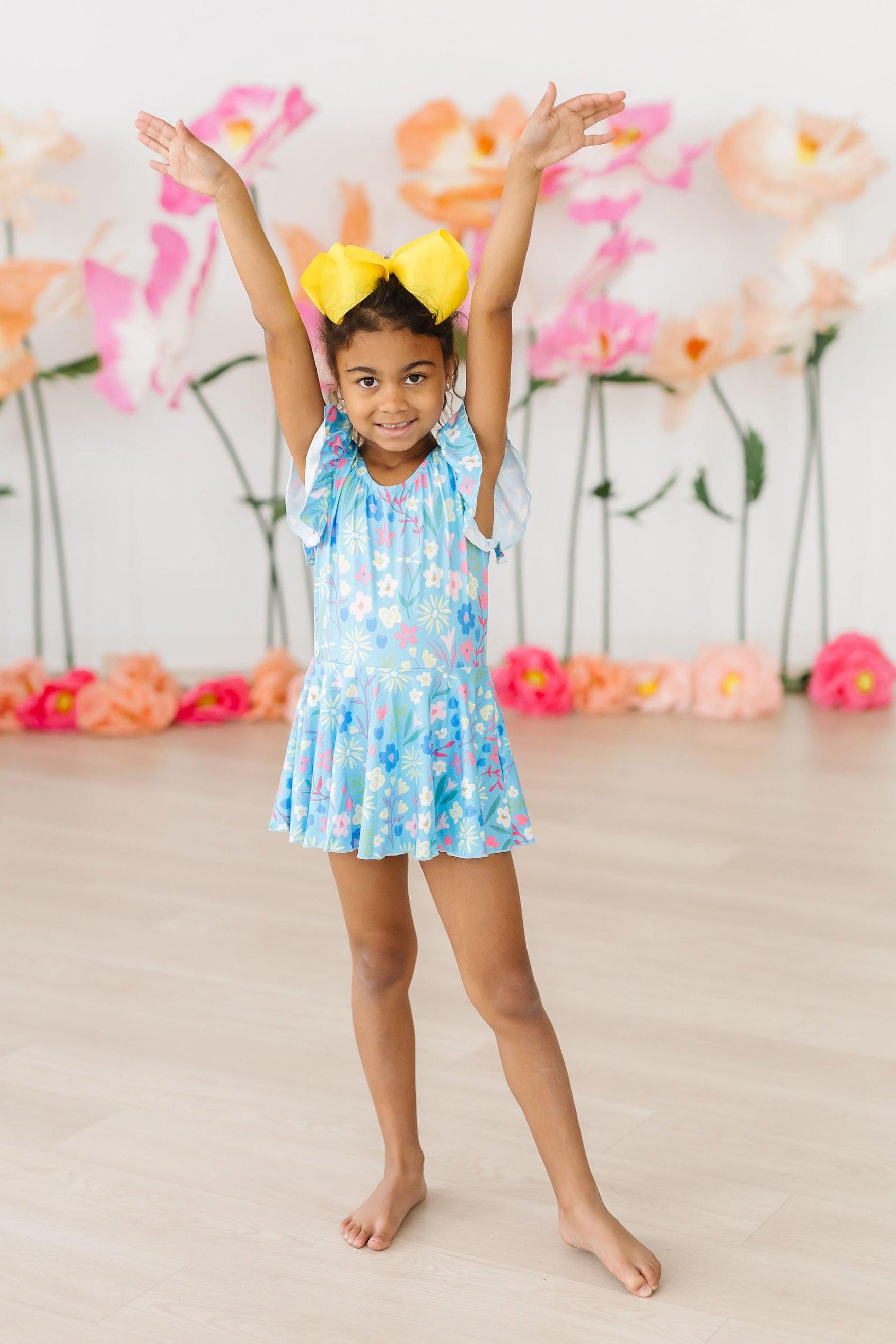 Mila & Rose ® Springtime Splendor S/S Twirl Leotard — back view