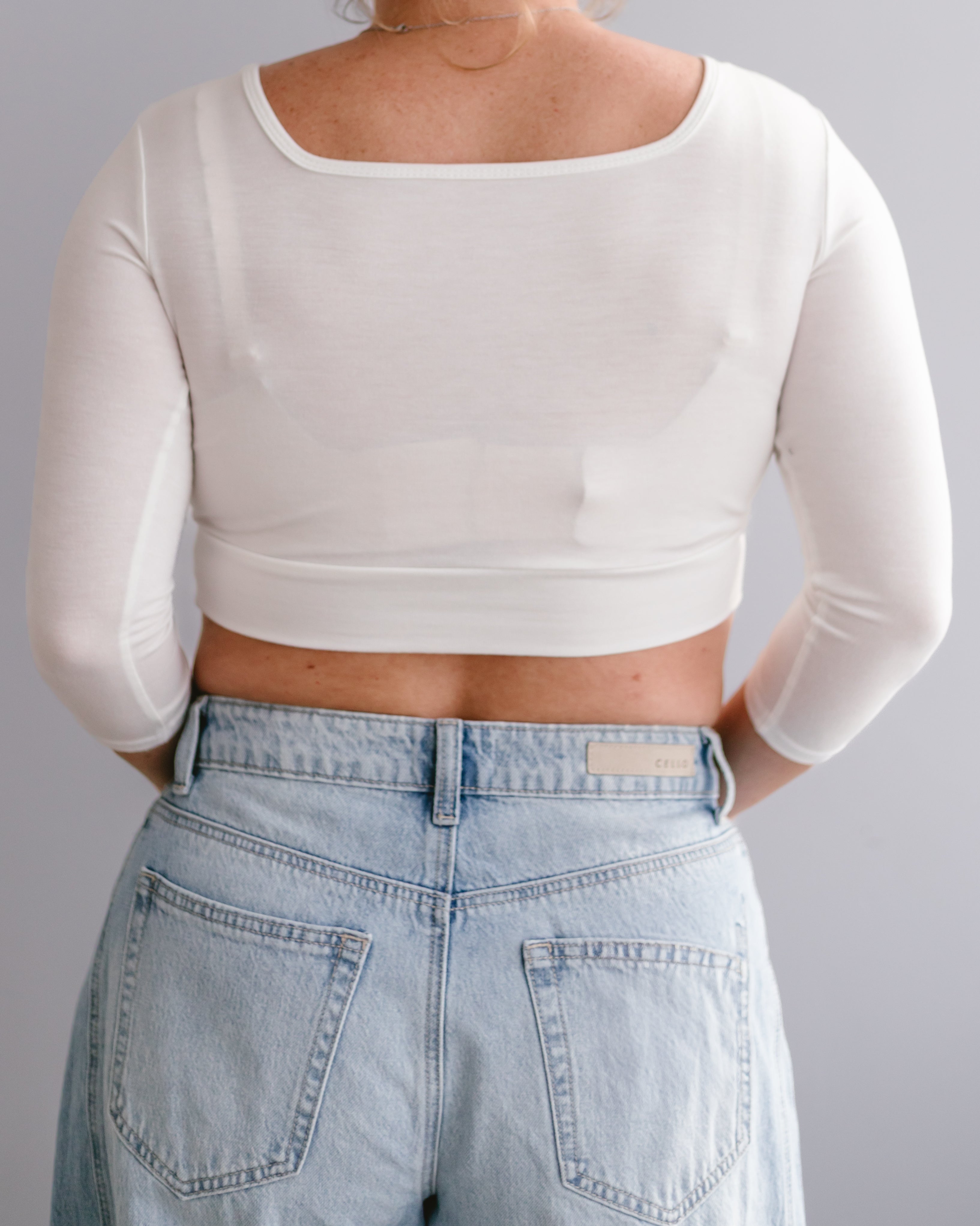 HALFTEE Layering Fashions Halftee Square Neck 3/4 Sleeve — detail shot 6