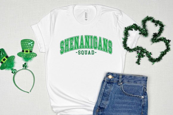 Spun Bamboo Shenanigans Squad Unisex Bamboo/Cotton Graphic T-Shirt — detail close-up