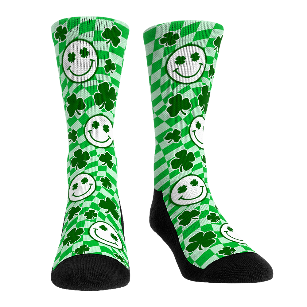Rock 'Em Socks Rock 'Em Socks St. Patrick's Day - Checkerboard Smileys — main product shot