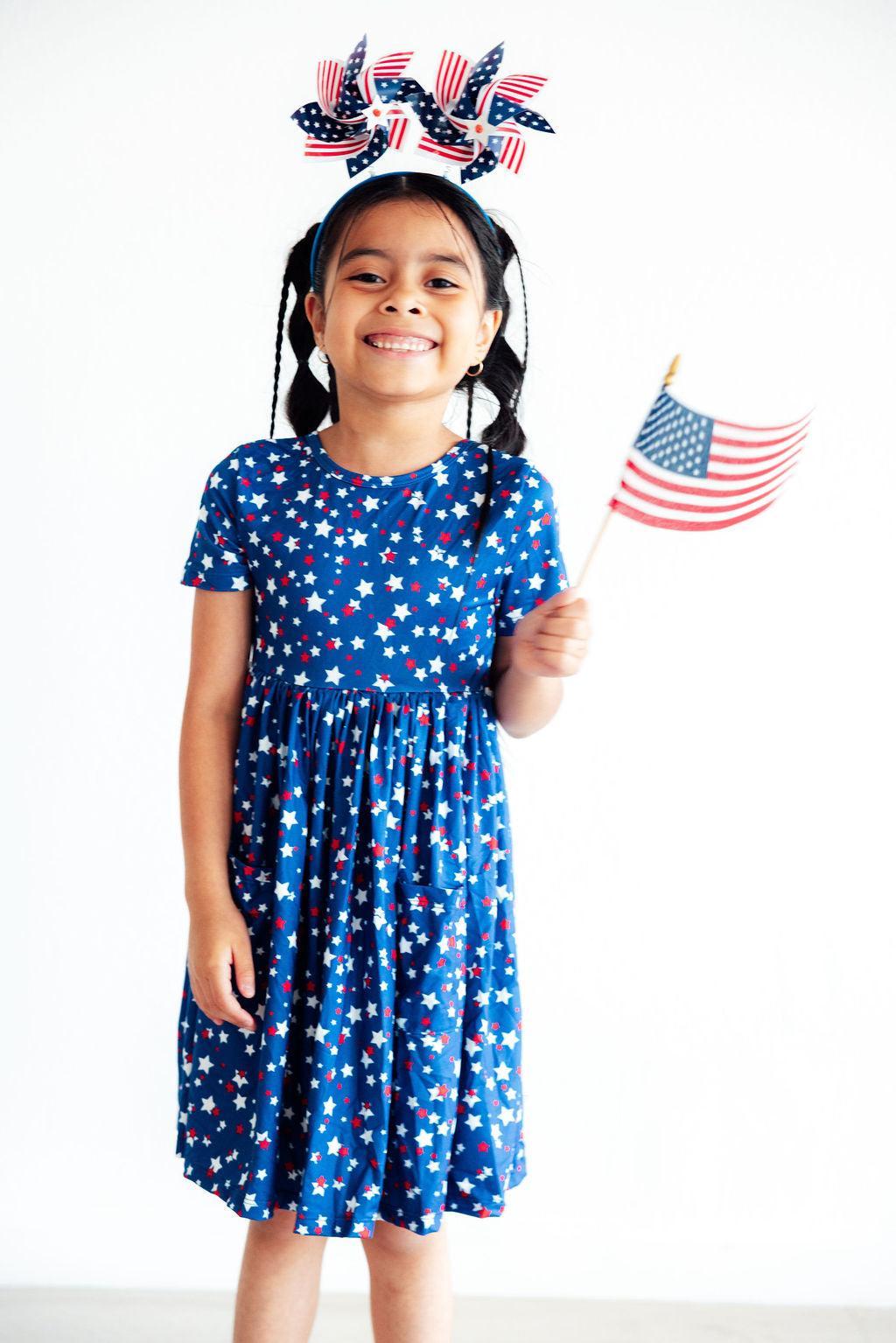 Mila & Rose ® Star Bright S/S Pocket Twirl Dress — lifestyle context