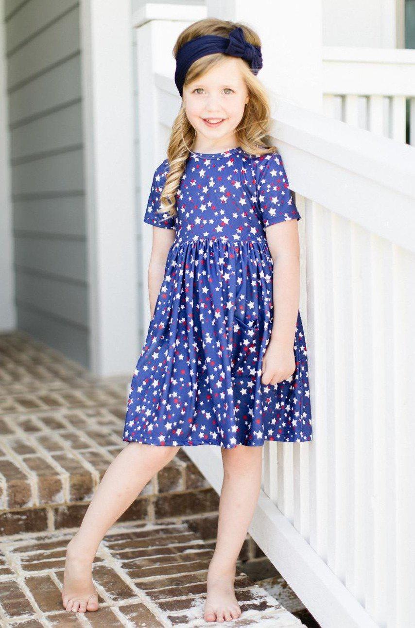 Mila & Rose ® Star Bright S/S Pocket Twirl Dress — color detail