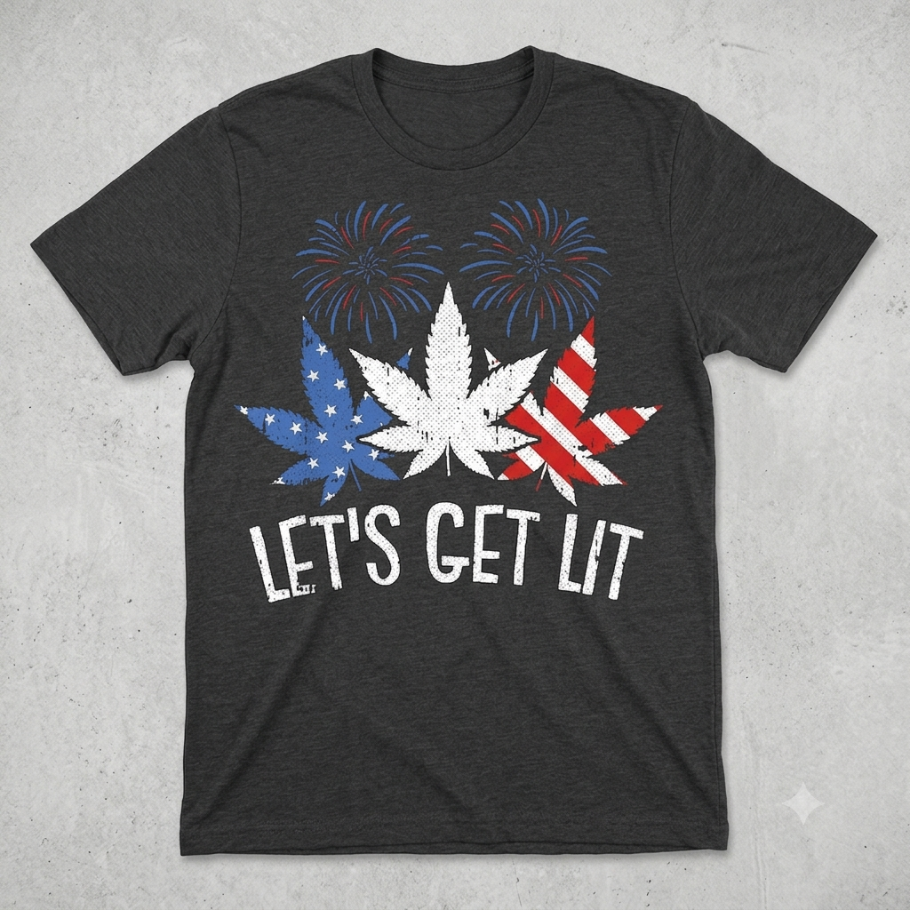 Star-Spangled Stoner 4th of July T-Shirt – Funny Weed Leaf Patriotic Independence Day Graphic Tee