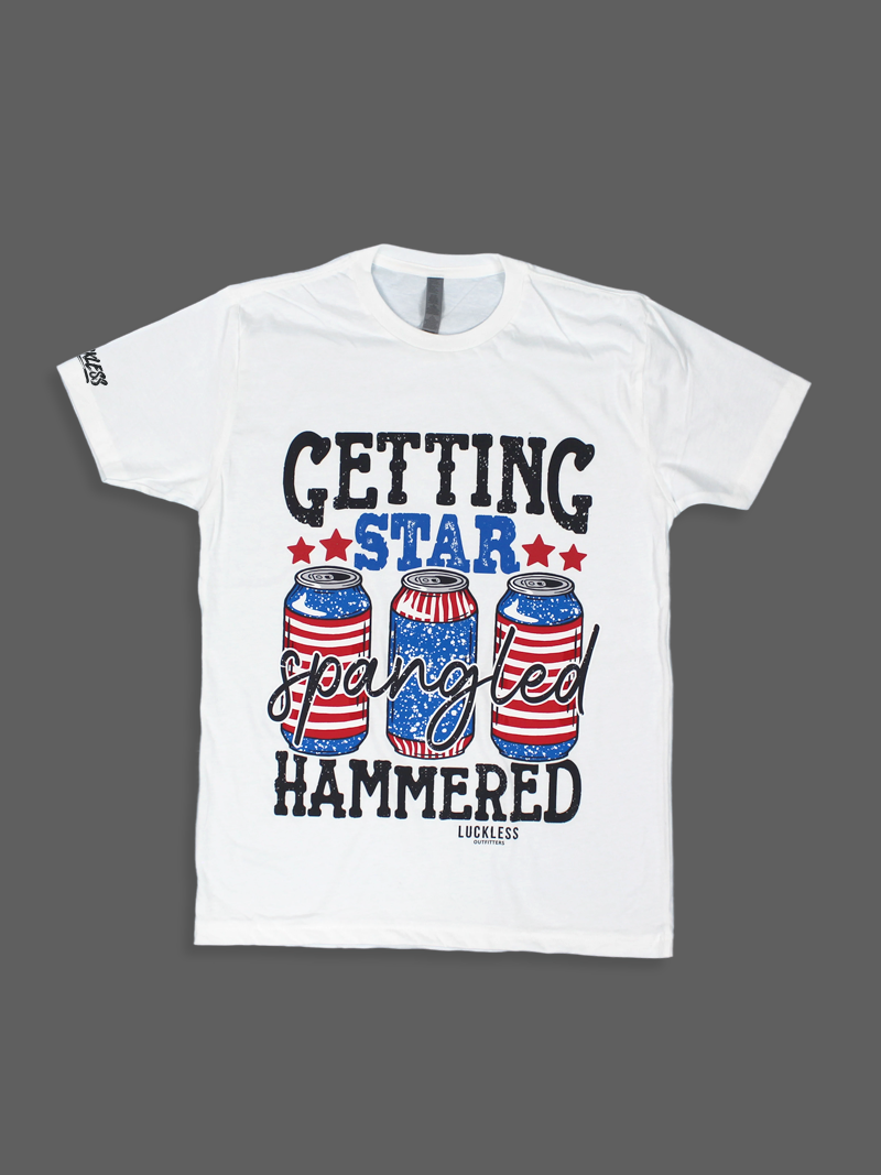 Luckless Outfitters Star Spangled Hammered Tee — lifestyle context