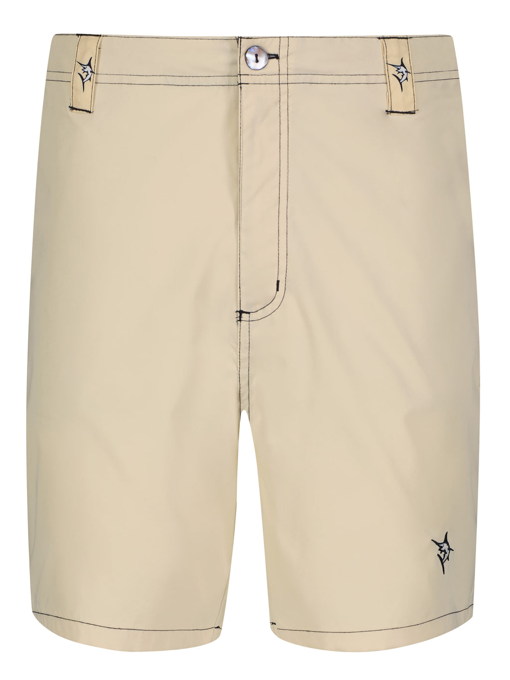 White Water Life Starboard Shorts — White Water Life branding close-up