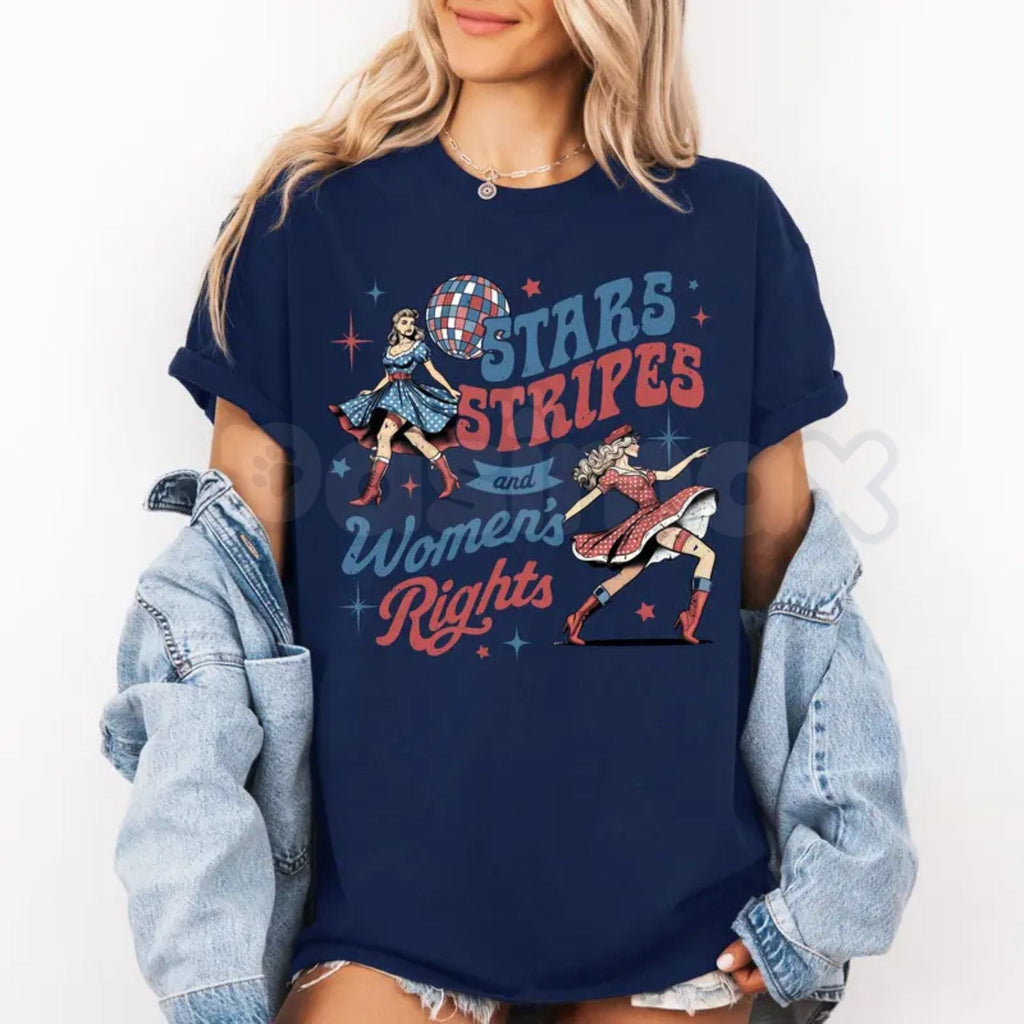 "Stars Stripes And Women’s Rights" T-Shirt – Patriotic 4th of July Advocacy Tee