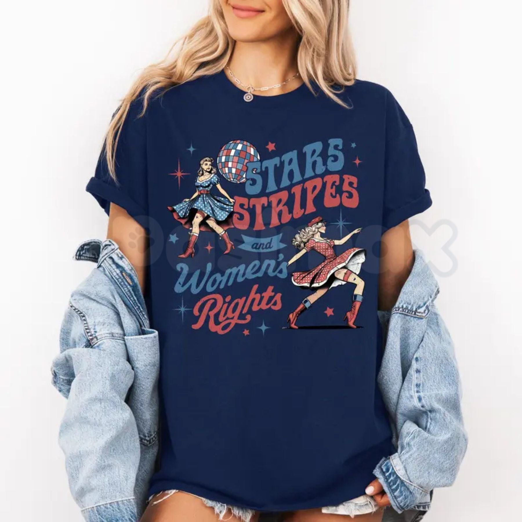 "Stars Stripes And Women’s Rights" T-Shirt – Patriotic 4th of July Advocacy Tee