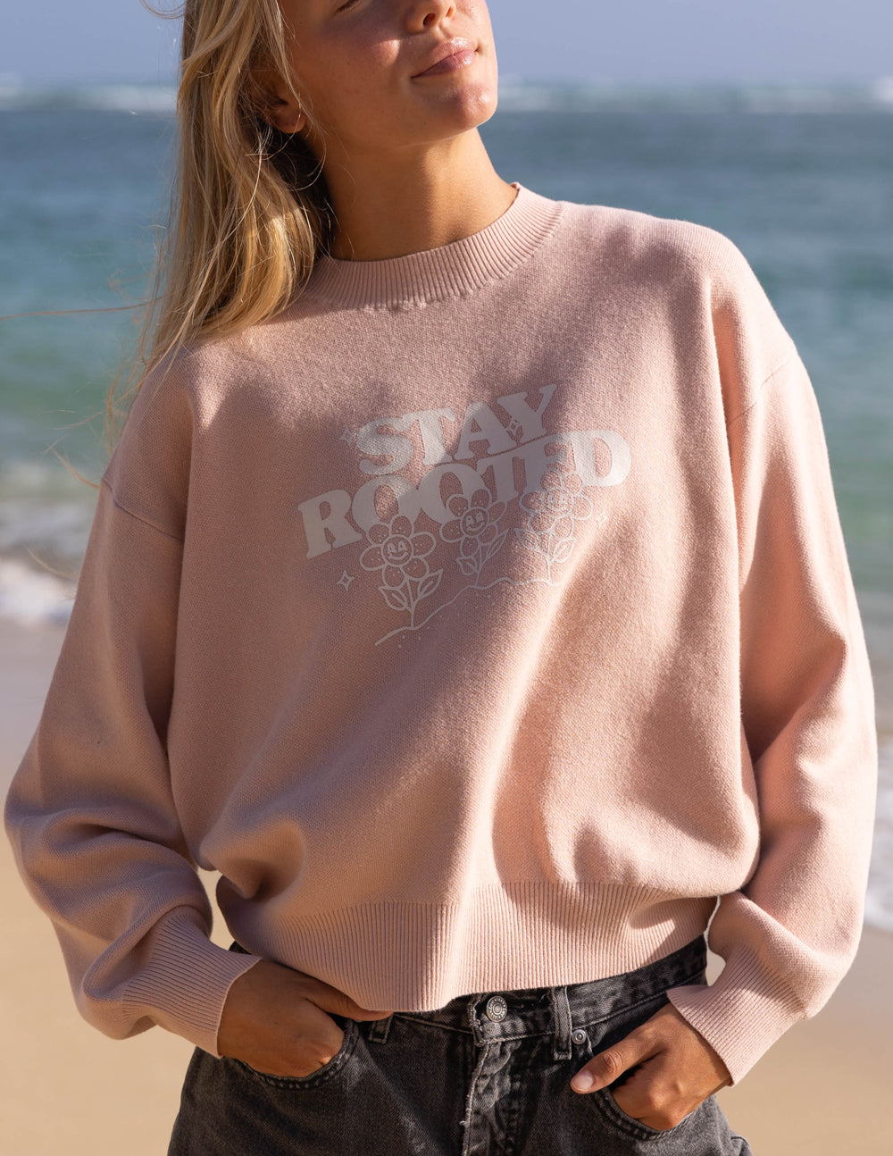Elevated Faith Stay Rooted Knit Sweater — construction detail