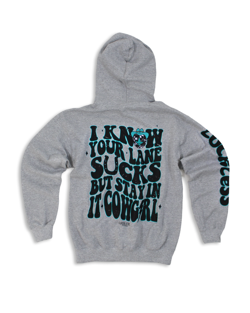 Luckless Outfitters STAY IN YOUR LANE COWGIRL | HOODIE — lifestyle context