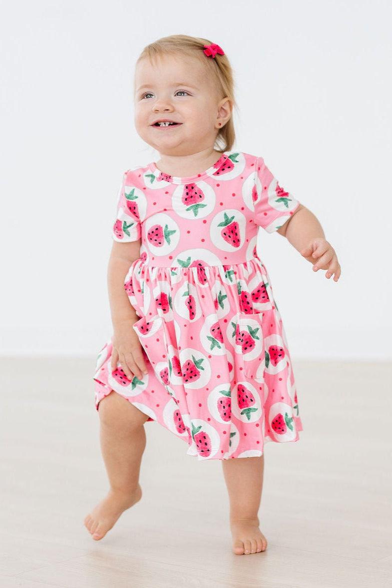 Mila & Rose ® Strawberry Fields S/S Pocket Twirl Dress — detail close-up
