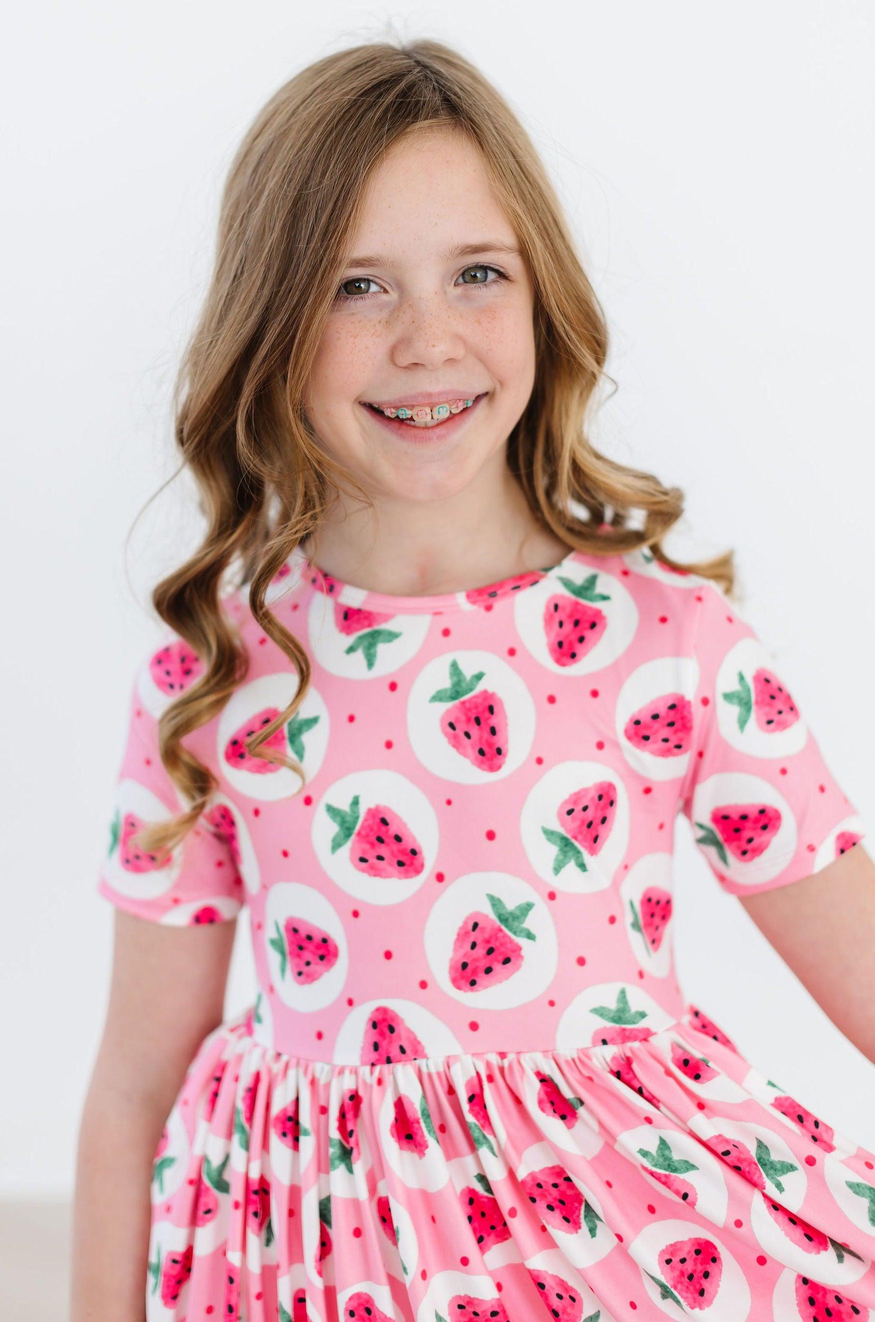 Mila & Rose ® Strawberry Fields S/S Pocket Twirl Dress — back view