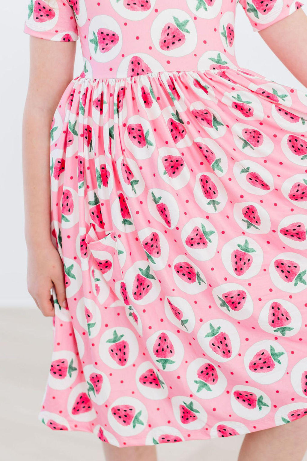 Mila & Rose ® Strawberry Fields S/S Pocket Twirl Dress — in-use photo