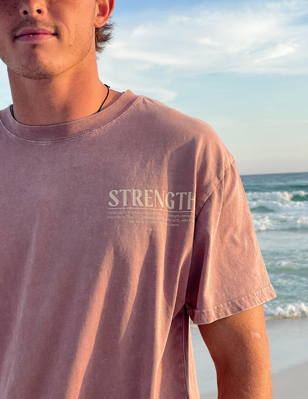 Elevated Faith Strength Unisex Tee — lifestyle context