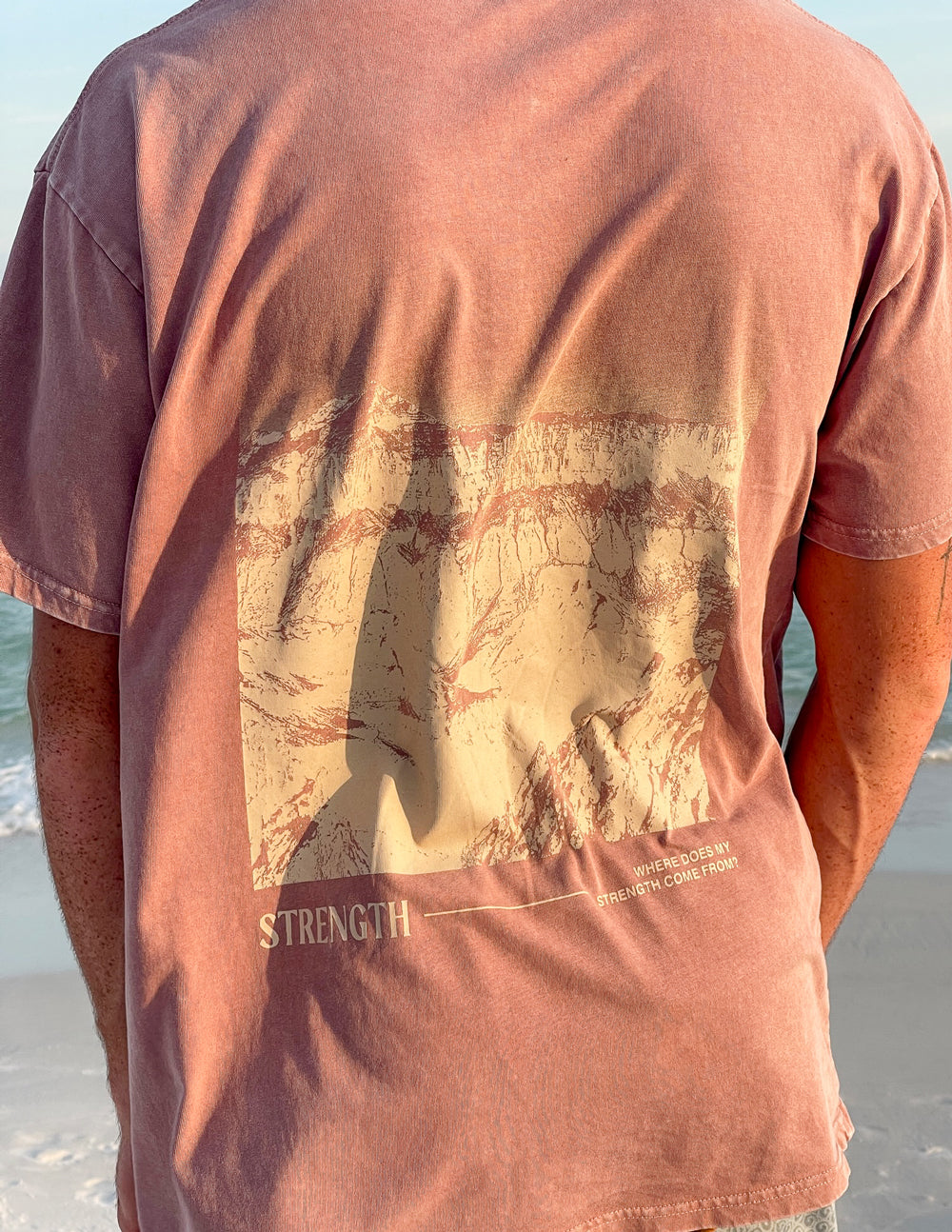Elevated Faith Strength Unisex Tee — side view
