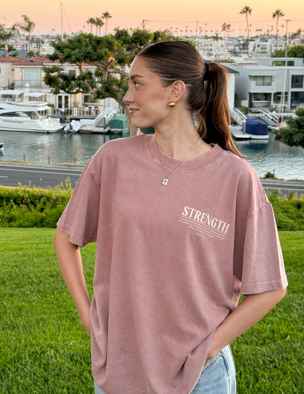 Elevated Faith Strength Unisex Tee — color detail