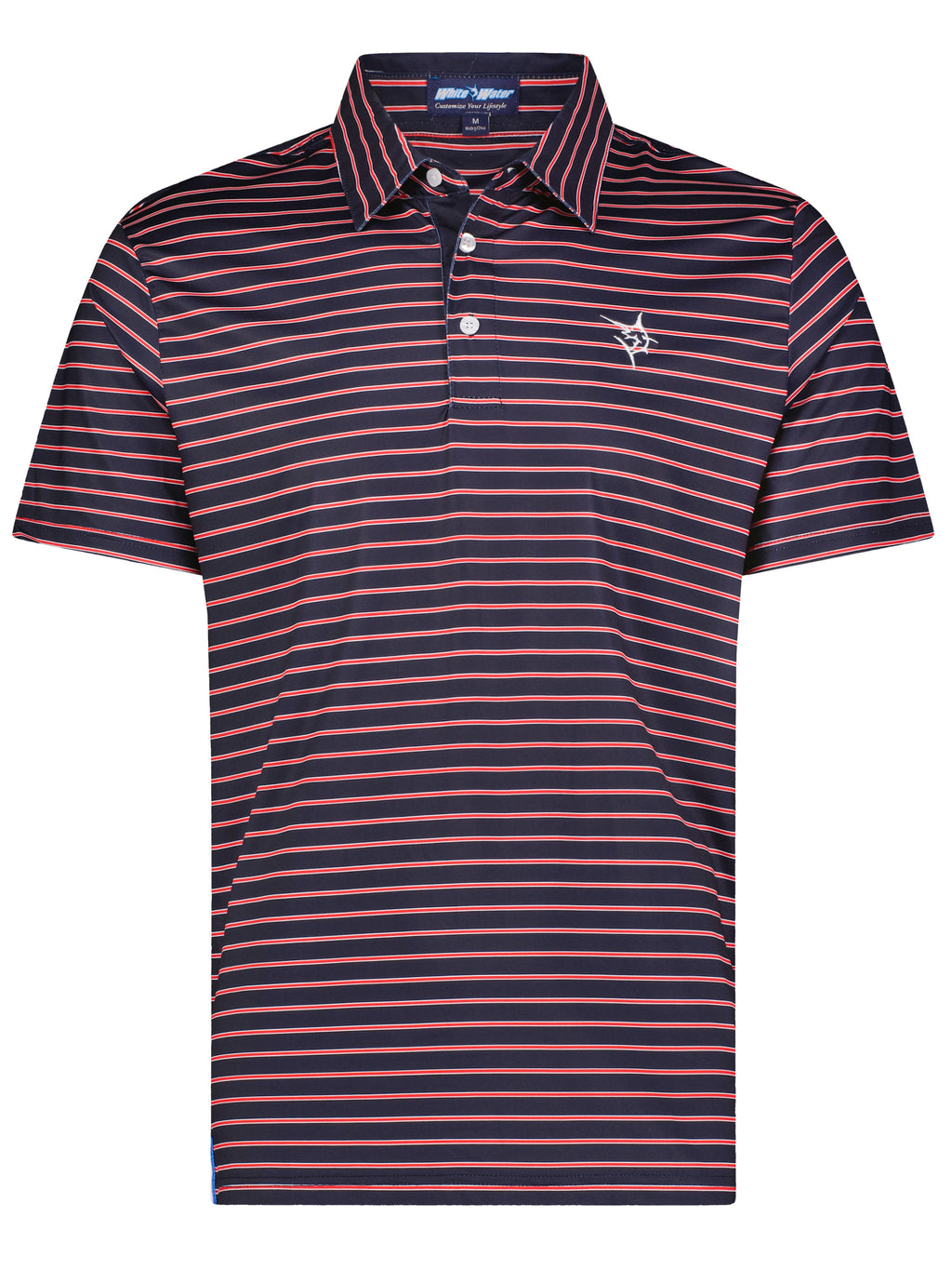 White Water Life Striper Polo — main product shot