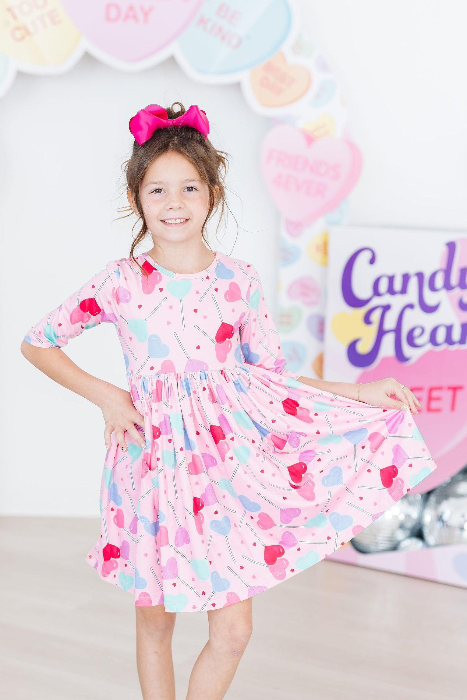 Mila & Rose ® Sucker for You 3/4 Sleeve Pocket Twirl Dress — main product shot