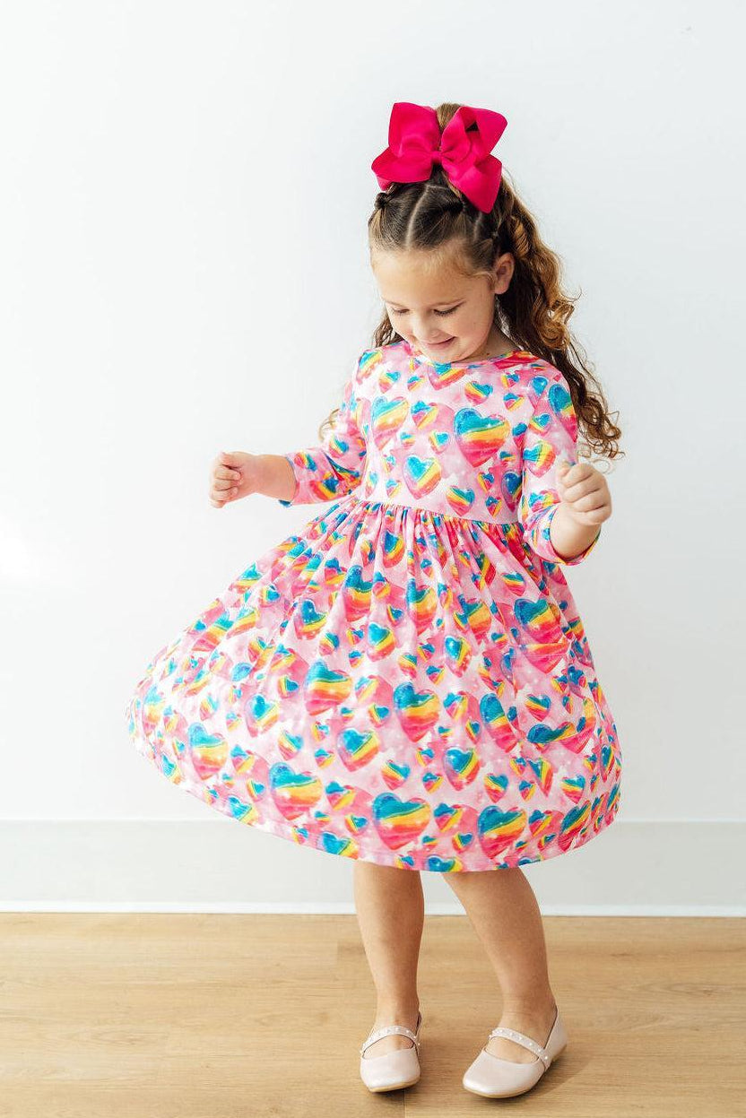 Mila & Rose ® Sugar & Spice 3/4 Sleeve Pocket Twirl Dress — lifestyle context