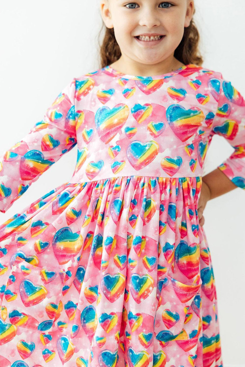 Mila & Rose ® Sugar & Spice 3/4 Sleeve Pocket Twirl Dress — side view