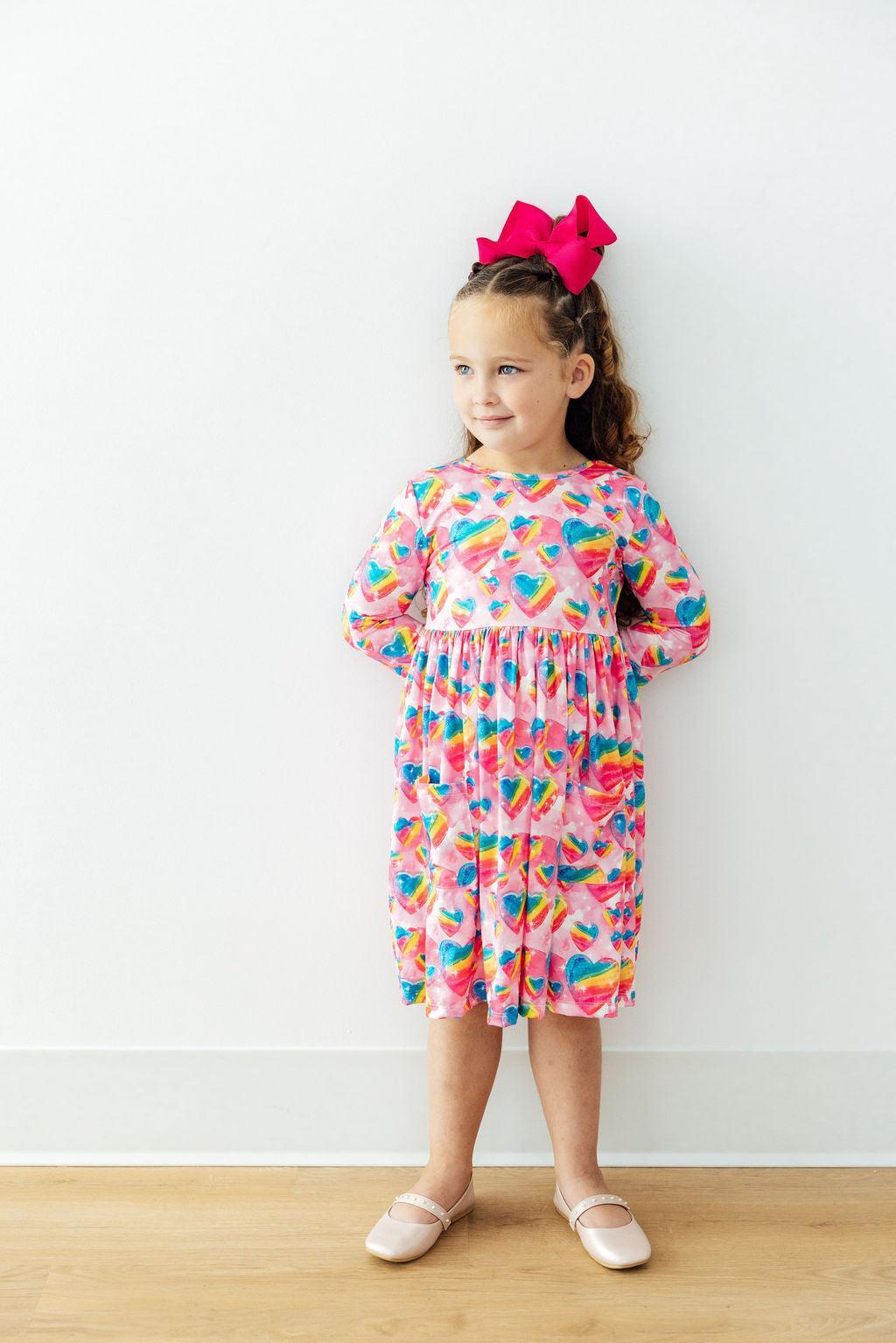 Mila & Rose ® Sugar & Spice 3/4 Sleeve Pocket Twirl Dress — back view