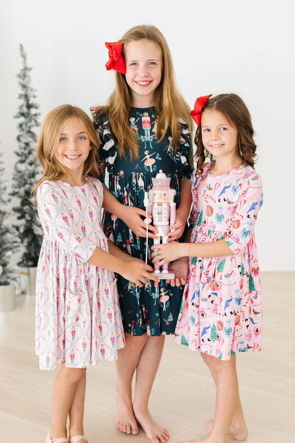 Mila & Rose ® Sugarplum Fairy 3/4 Sleeve Pocket Twirl Dress — lifestyle context