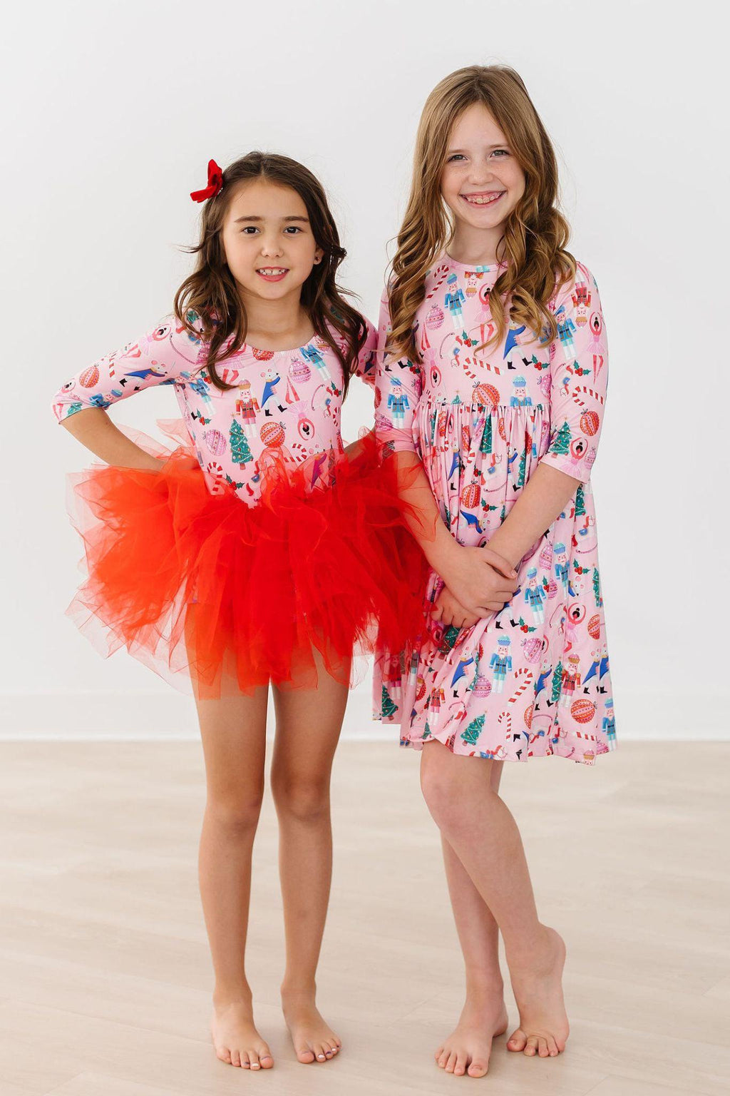 Mila & Rose ® Sugarplum Fairy 3/4 Sleeve Pocket Twirl Dress — side view