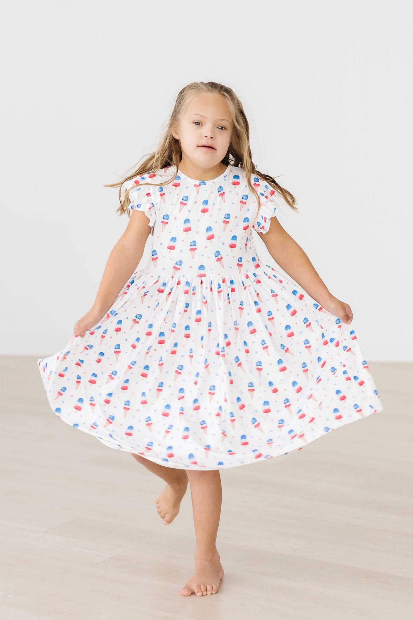 Mila & Rose ® Summer Sweets Flutter Sleeve Twirl Dress — alternative angle