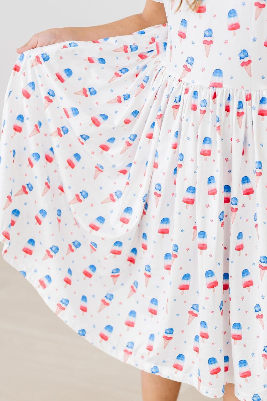 Mila & Rose ® Summer Sweets Flutter Sleeve Twirl Dress — color detail
