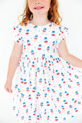 Mila & Rose ® Summer Sweets Flutter Sleeve Twirl Dress — main product shot
