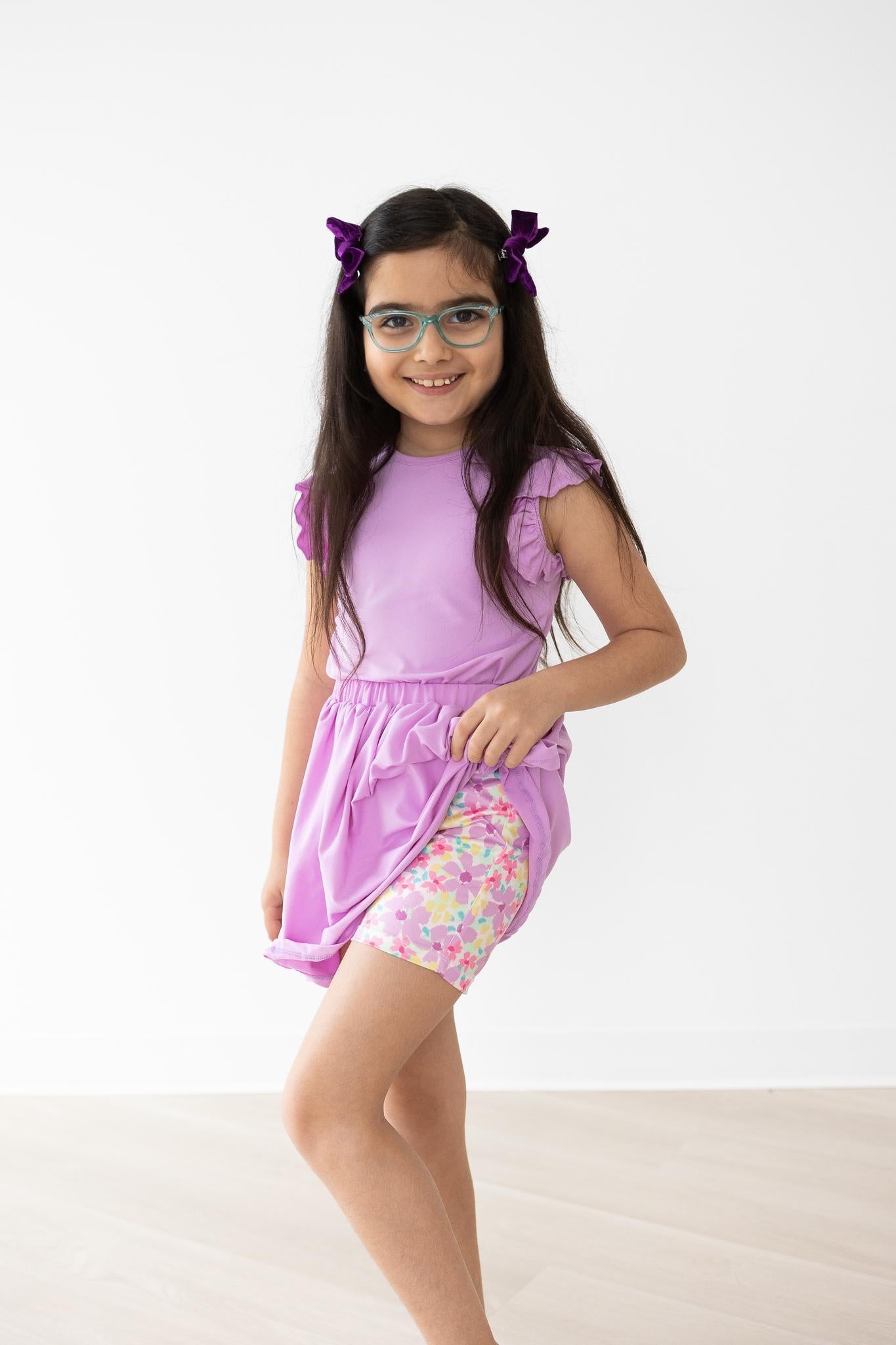 Mila & Rose ® Summer Watercolor Twirl Shorts — lifestyle context