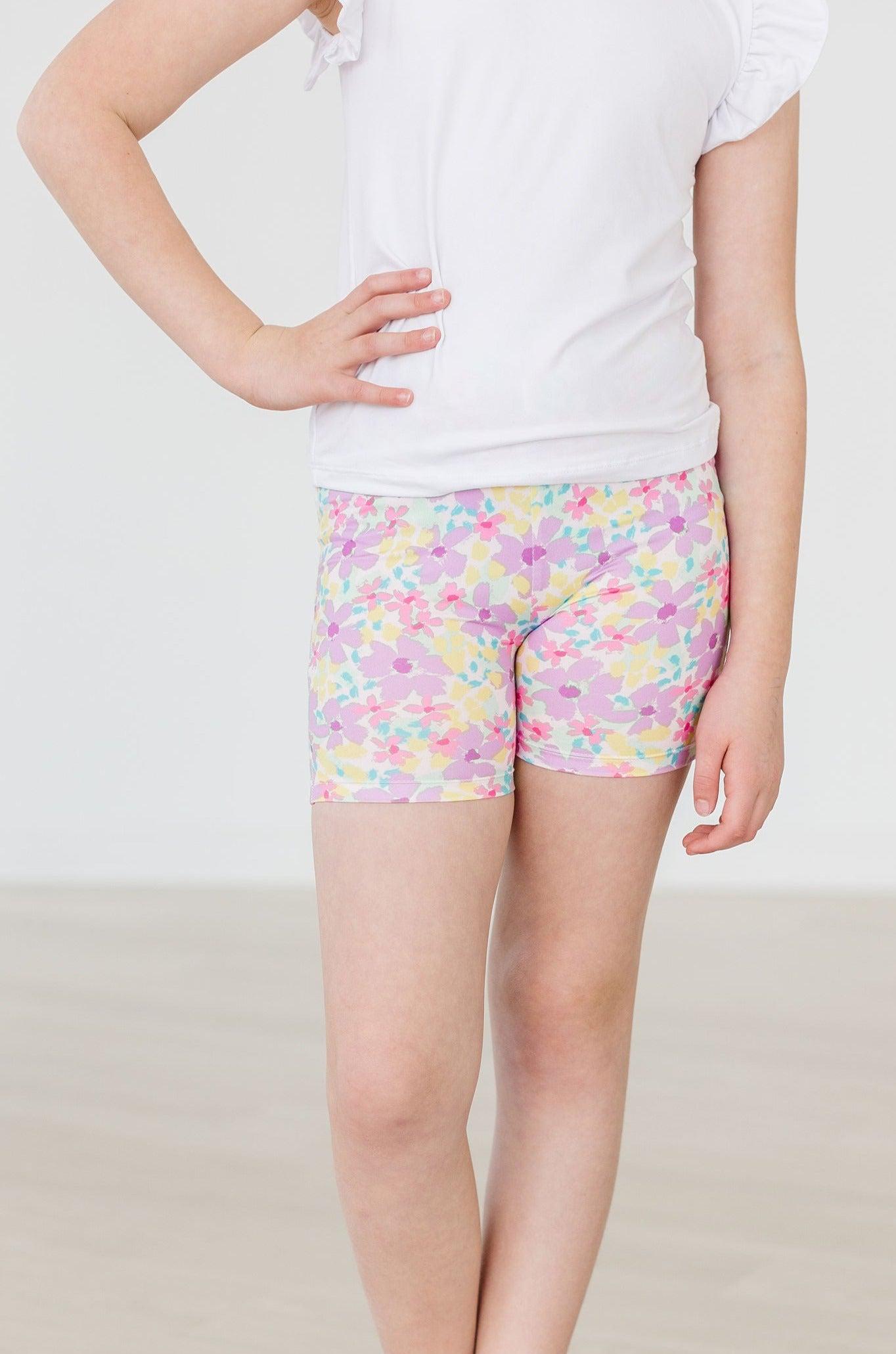 Mila & Rose ® Summer Watercolor Twirl Shorts — detail close-up