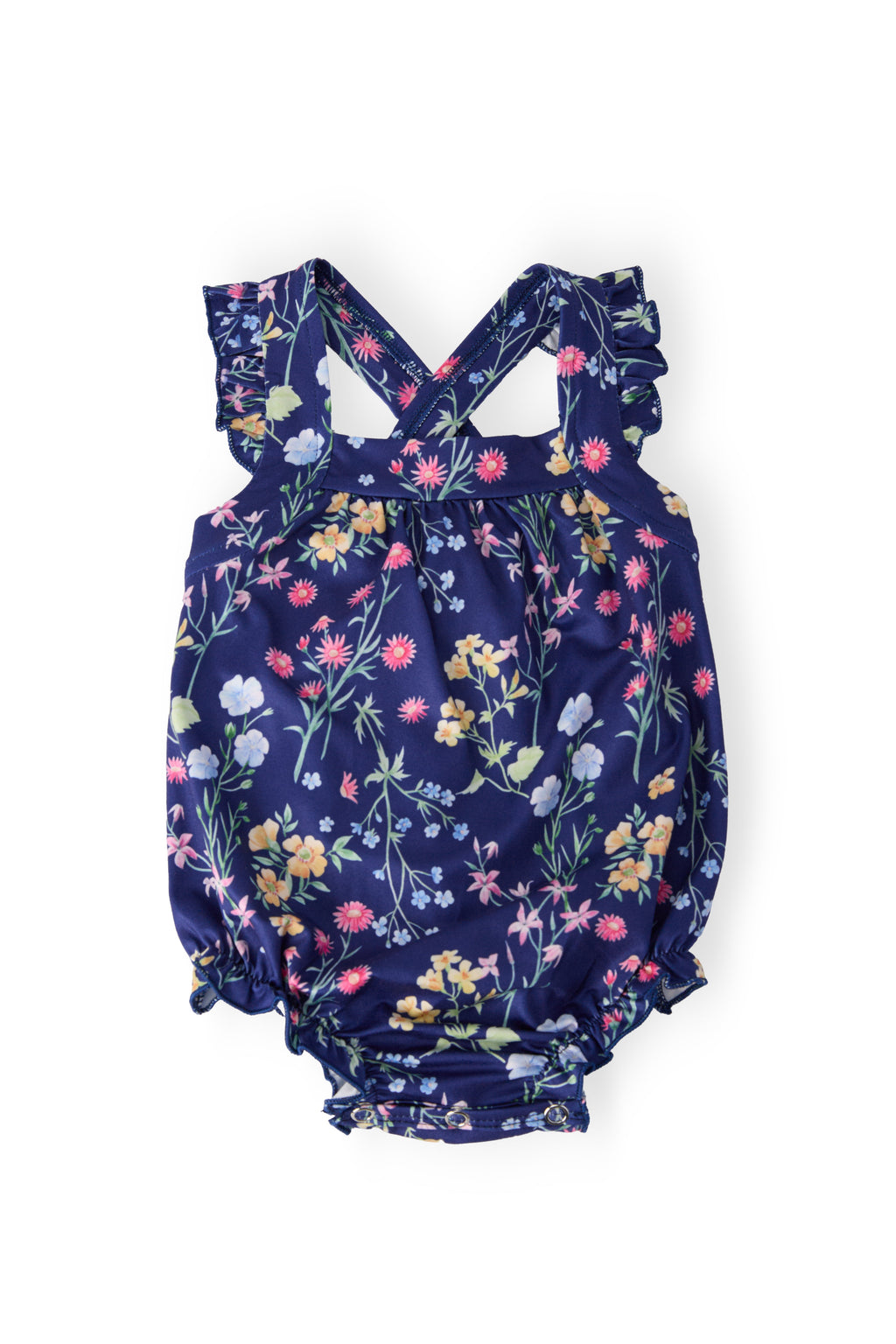 Mila & Rose ® Sunny Meadow Ruffle Cross Back Romper — main product shot