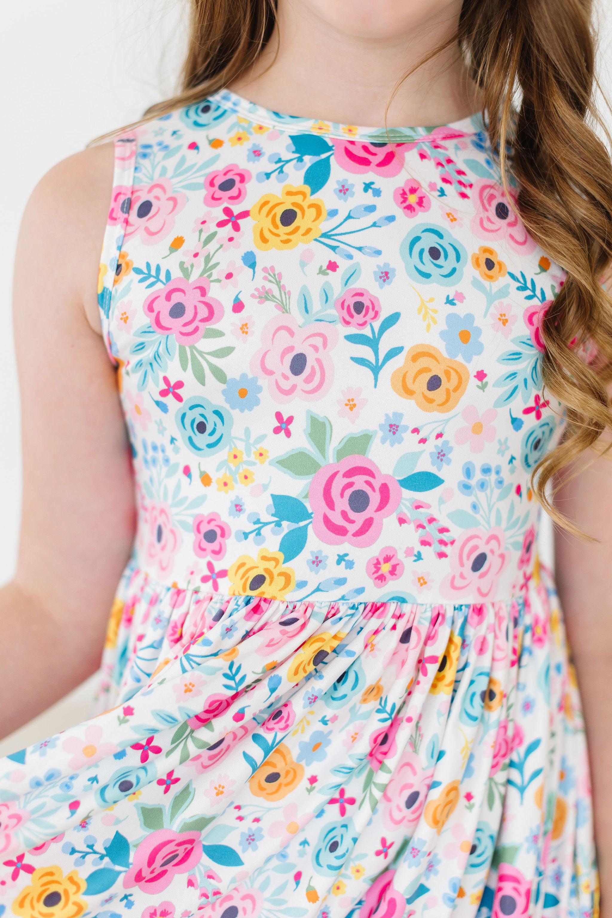 Mila & Rose ® SALE Sunshine Blooms Tank Twirl Dress — detail close-up