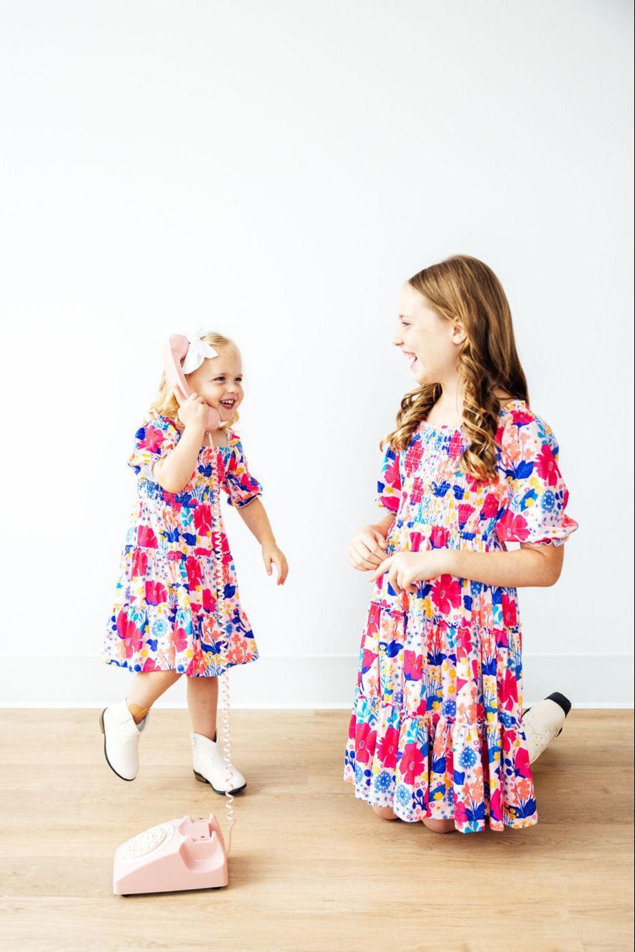 Mila & Rose ® Sunshine Garden Smocked Ruffle Dress — size reference