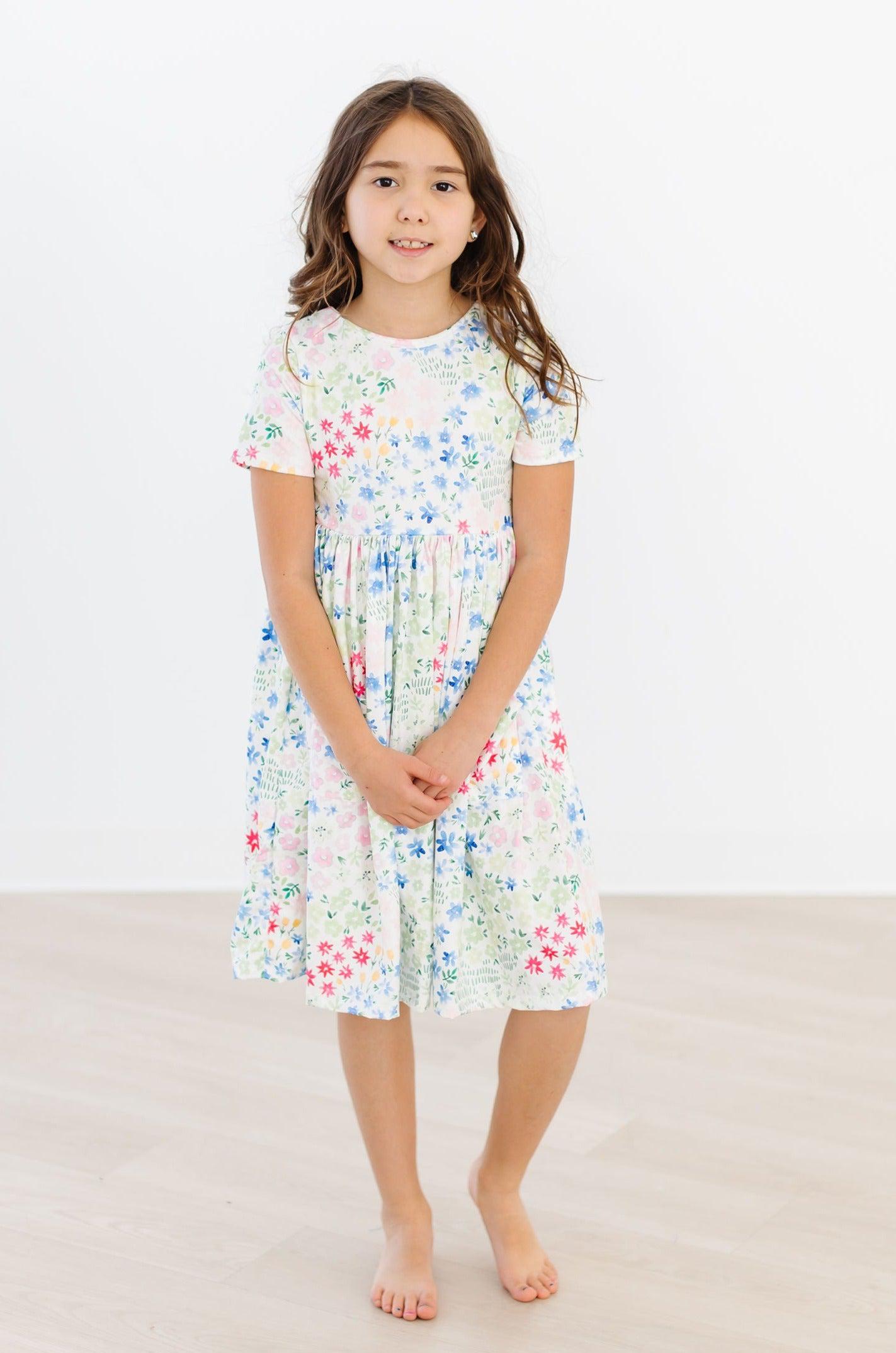 Mila & Rose ® Sunshine Meadows S/S Pocket Twirl Dress — back view