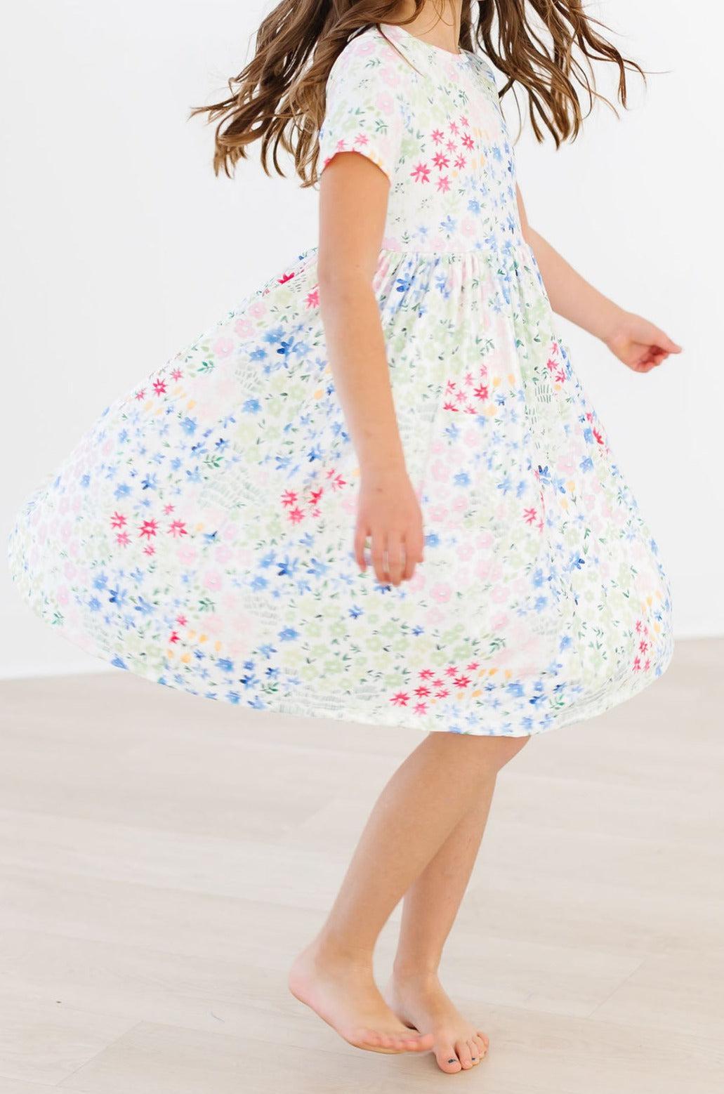 Mila & Rose ® Sunshine Meadows S/S Pocket Twirl Dress — in-use photo
