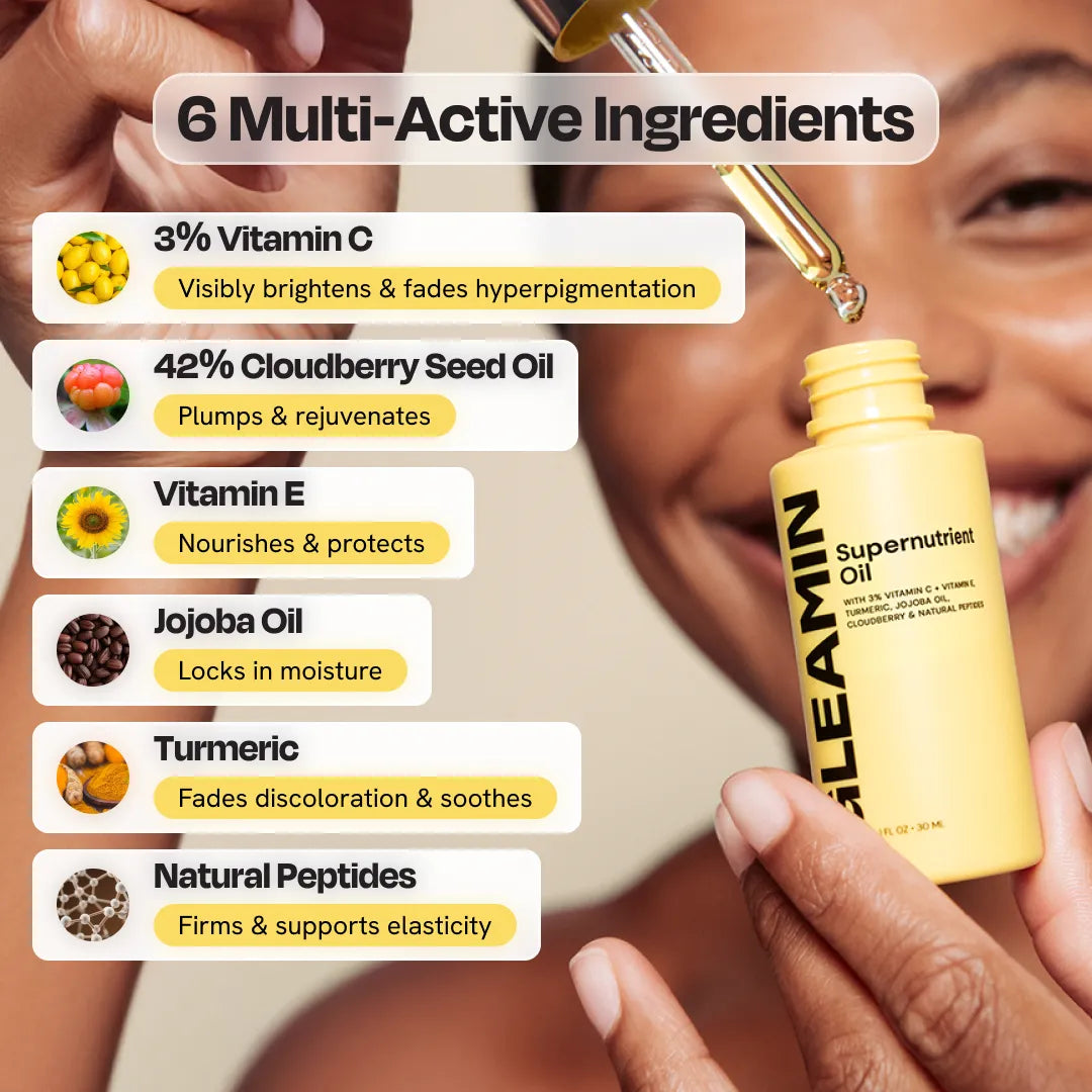 Gleamin Supernutrient Oil — lightweight brightening facial oil