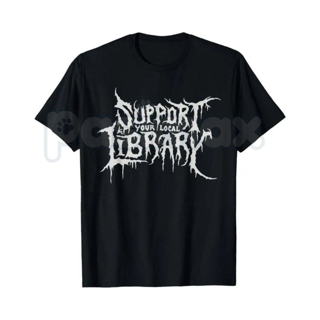 "Support Your Local Library" Book Lovers T-Shirt – Retro Literary Aesthetic Graphic Tee, Premium 100% Cotton Librarian Style Top, Soft Lived-In Heavyweight Bibliophile Statement Shirt, Made in USA