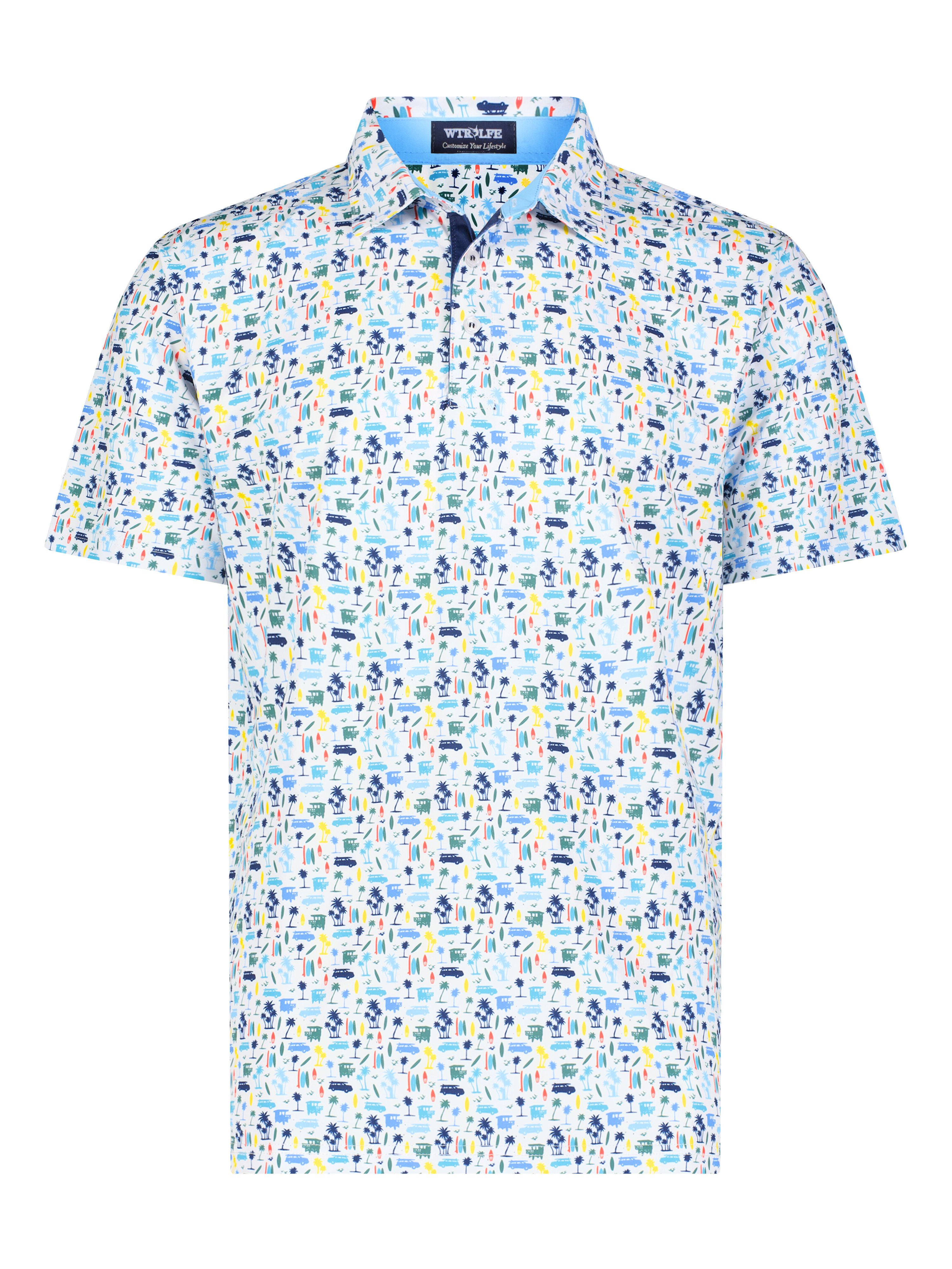 White Water Life Surfs up Polo — main product shot