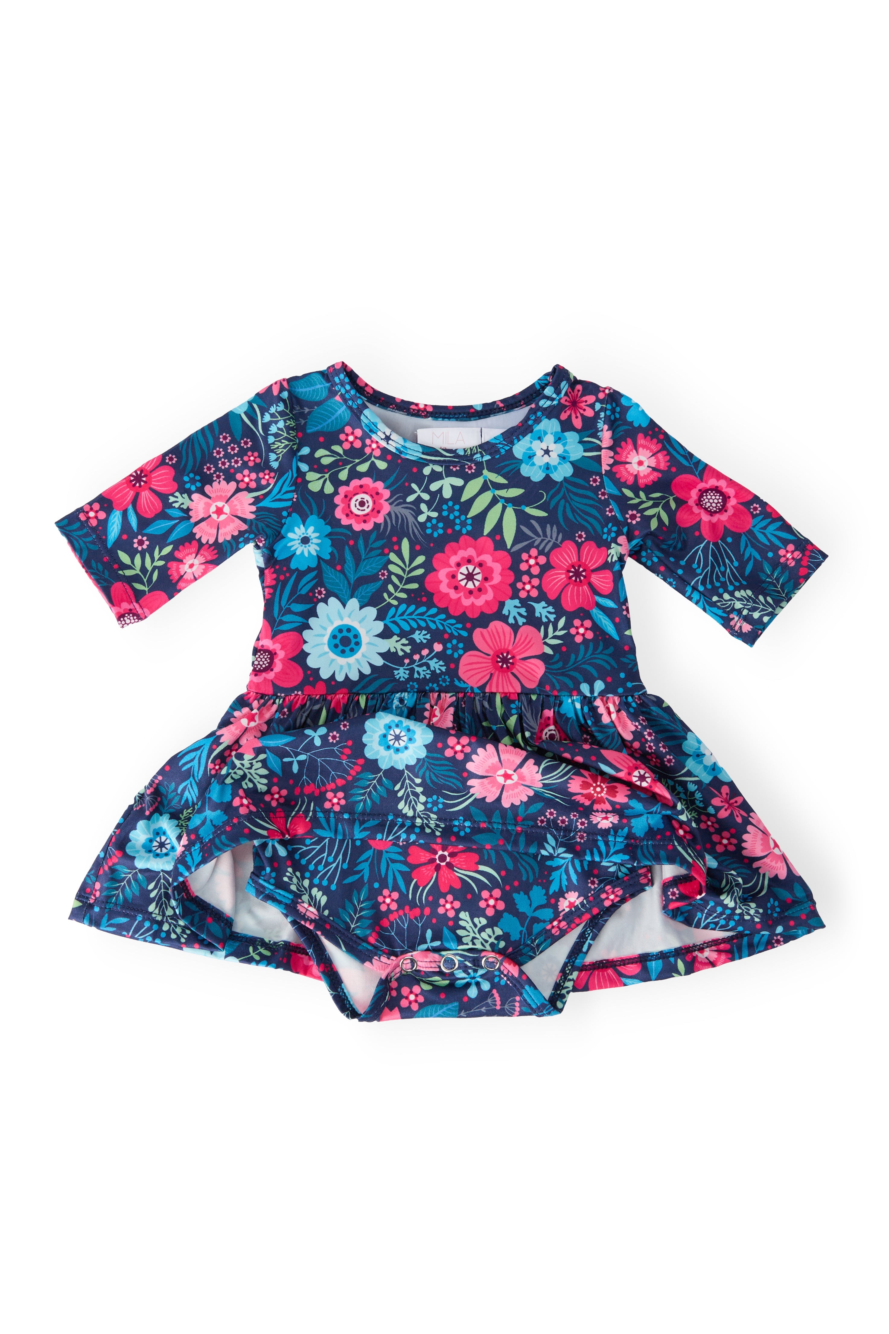 Mila & Rose ® SALE Sweet Gardenia 3/4 Twirl Bodysuit — detail close-up