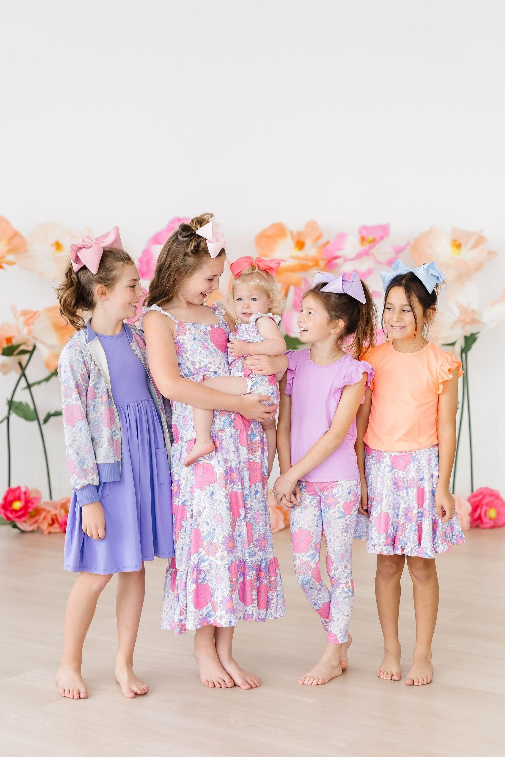 Mila & Rose ® Sweet Springtime Ruffle Cross Back Romper — lifestyle context