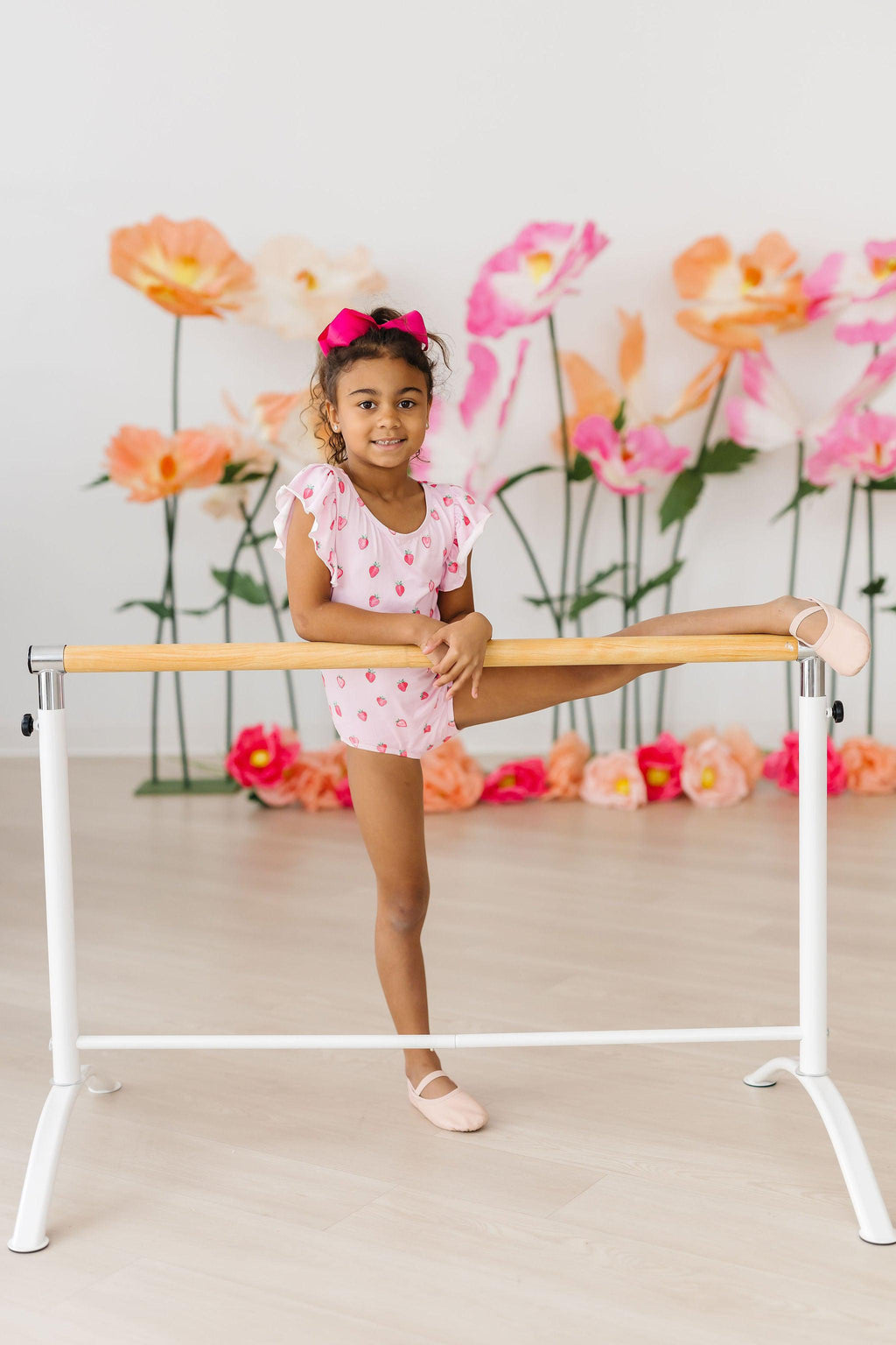 Mila & Rose ® Sweet Strawberries S/S Flutter Sleeve Leotard — back view