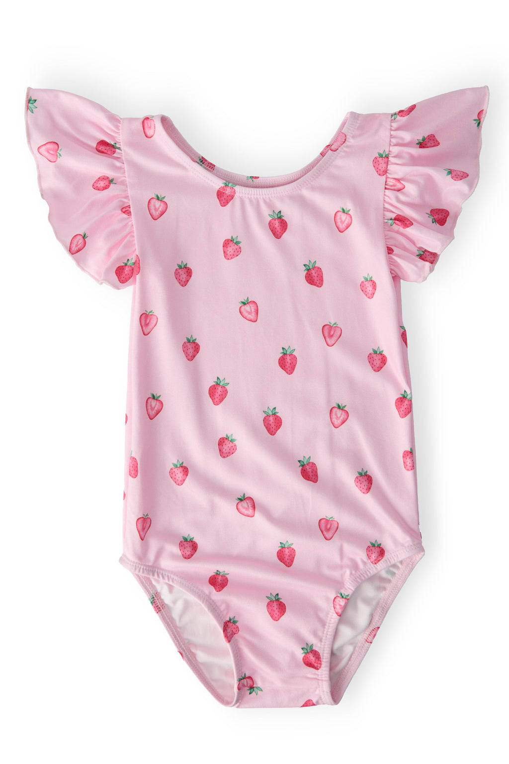 Mila & Rose ® Sweet Strawberries S/S Flutter Sleeve Leotard — main product shot