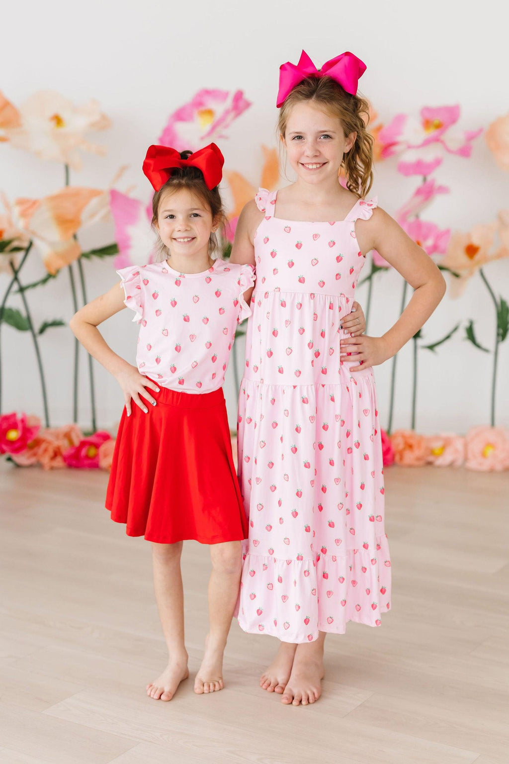 Mila & Rose ® Sweet Strawberries S/S Ruffle Tee — detail close-up
